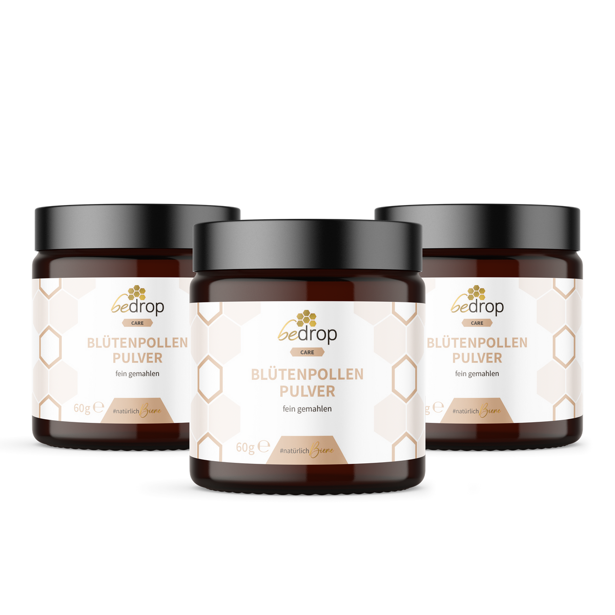 Vorteilsset: 3x Blütenpollenpulver / Bienenpollen - 60g (Blütenpollen gemahlen) im 3er Set