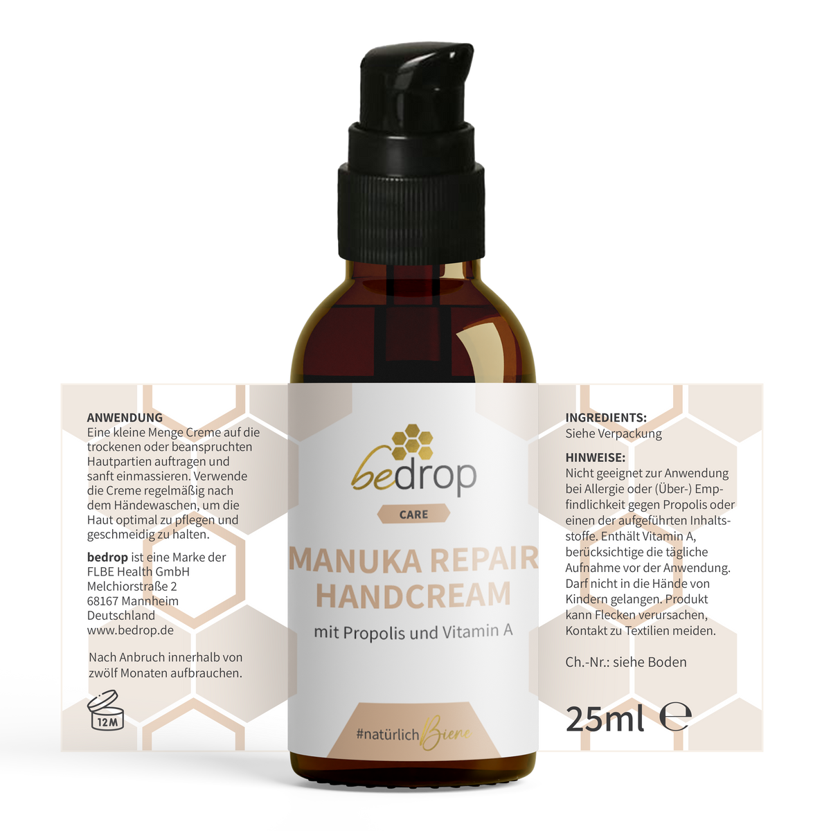 Vorteilsset: 3x Manuka Repair Handcream / Handcreme mit Manuka Honig, Propolis und Vitamin A im 3er Set