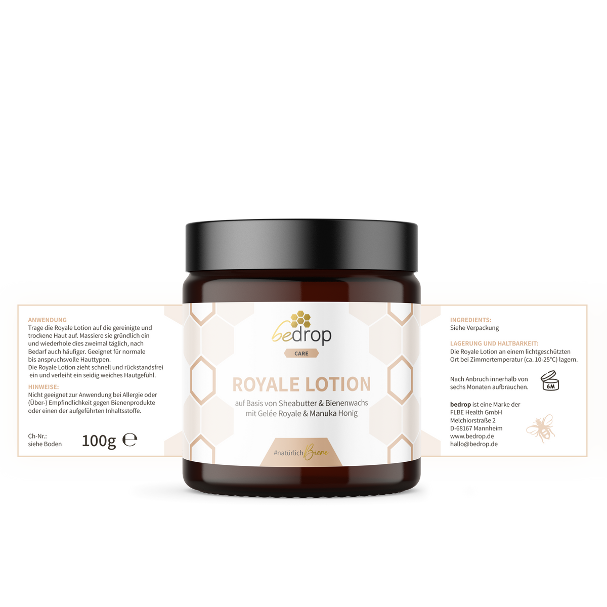 Royale Lotion Bodylotion mit Gelée Royale, Sheabutter und Manuka Honig - 100g