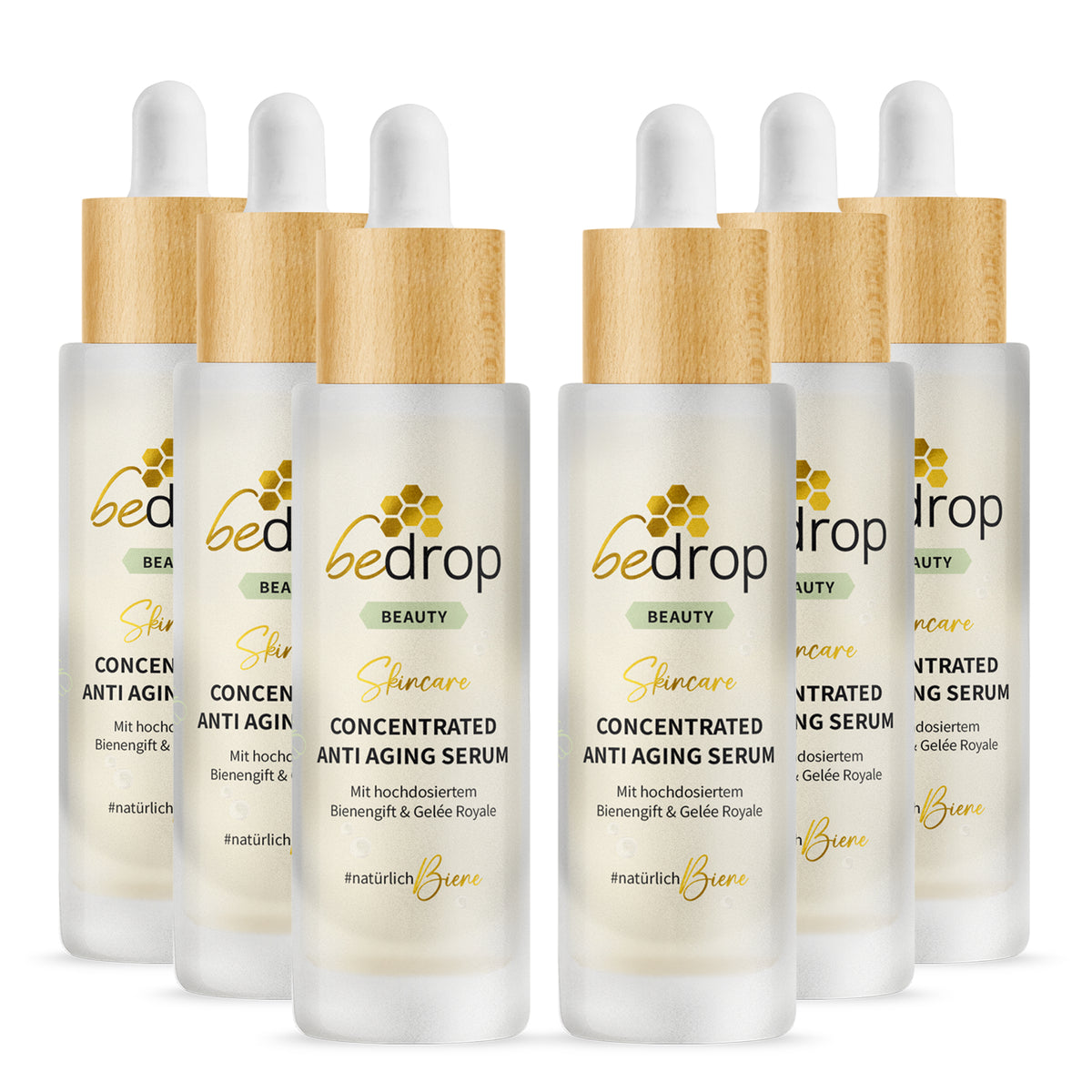 Vorteilsset: 6x CONCENTRATED ANTI AGING SERUM / Gesichtsserum mit hochdosiertem Bienengift & Gelée Royale - 30ml