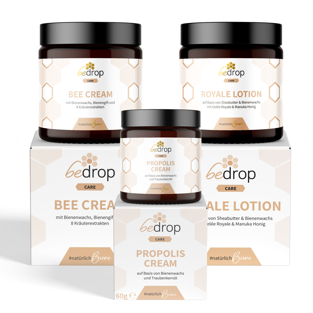 Hautpflege-Set | Bee Cream (Bienengiftsalbe) + Propolis Cream (Propolis Salbe) + Royale Lotion (Körperlotion)