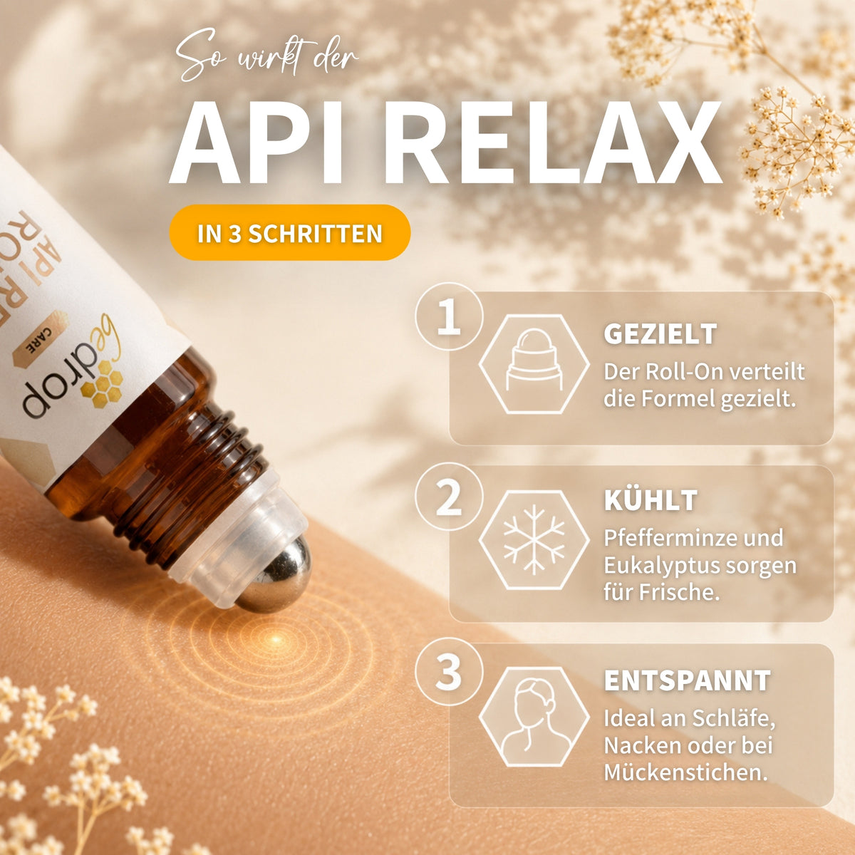 Bienengift Relax Set: Bee Cream + Api Relax Roll On für kühlende Entspannung
