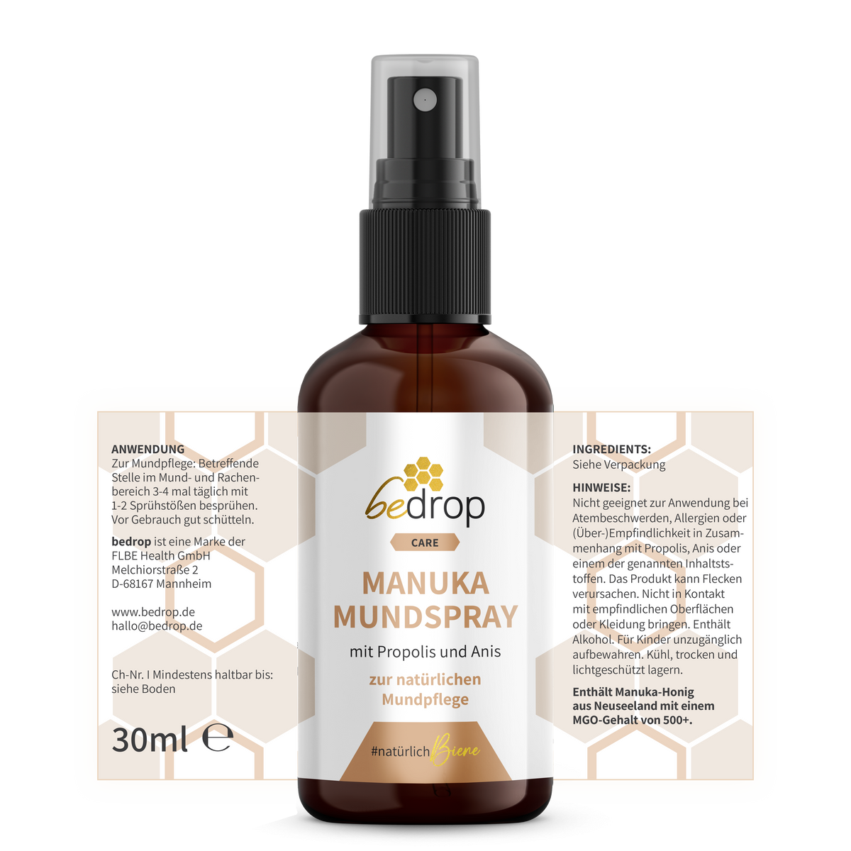 Propolis Halsspray / Mundspray mit Manuka Honig & Anis - 30ml