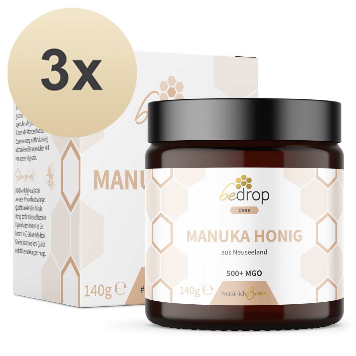 Vorteilsset: 3x Manuka Honig MGO 500+ - 140g zum Sparpreis