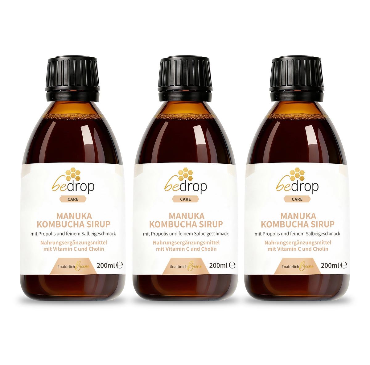 Vorteilsset: 3x Manuka Kombucha Sirup mit Propolis & feinem Salbeigeschmack - 3x 200ml