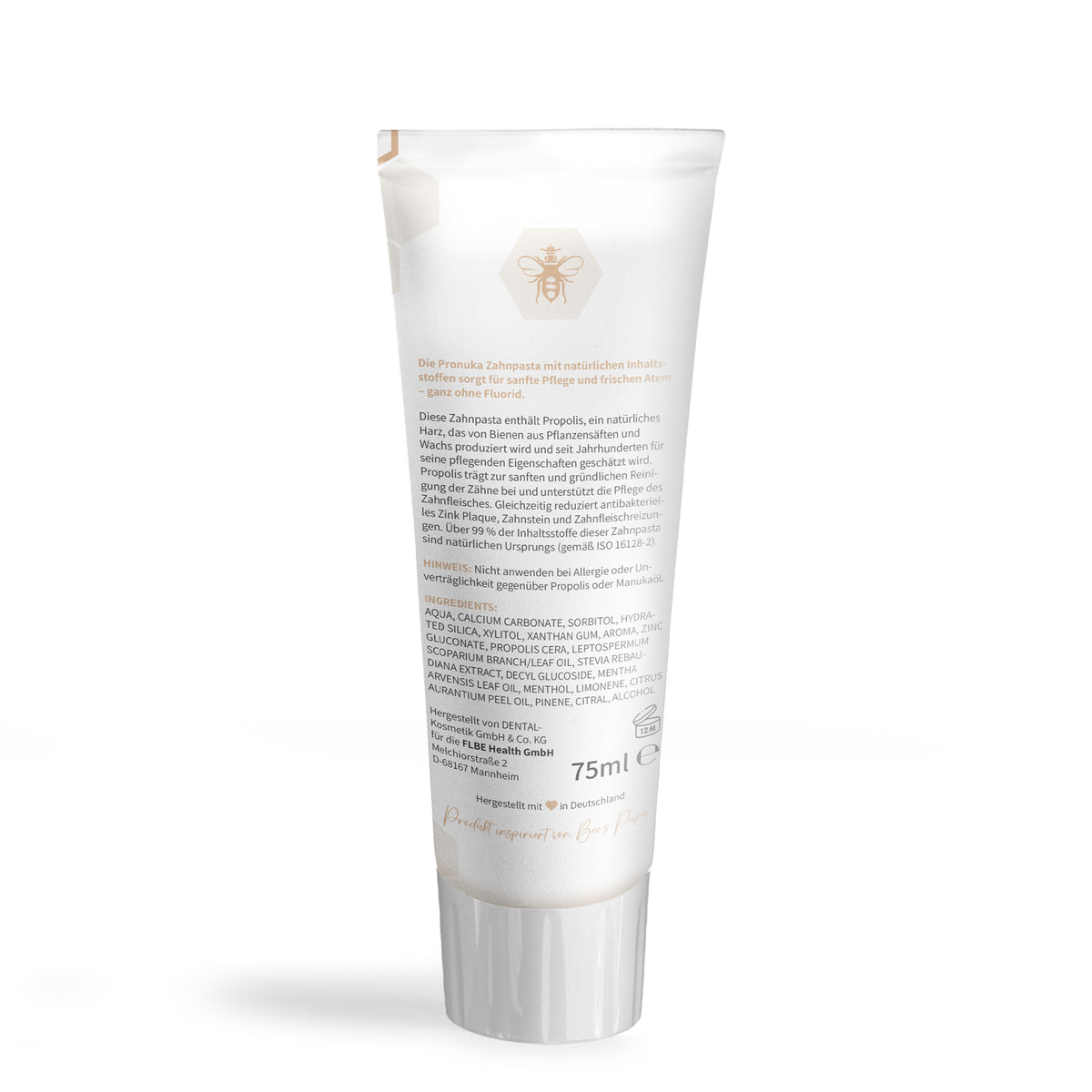Vorteilsset: 6x Pronuka Zahnpasta / Zahncreme mit Propolis & Manuka-Öl, fluoridfrei & natürlich - 75ml